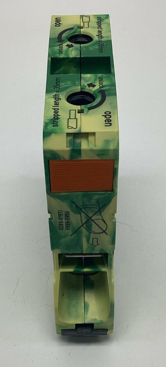 Wago 60308957 2- Conductor Ground Terminal Block, Heavy Duty