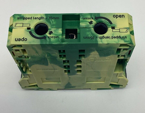 Wago 60308957 2- Conductor Ground Terminal Block, Heavy Duty