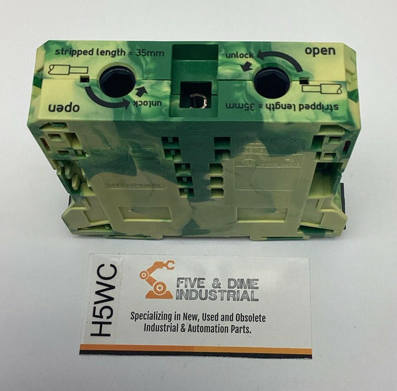 Wago 60308957 2- Conductor Ground Terminal Block, Heavy Duty