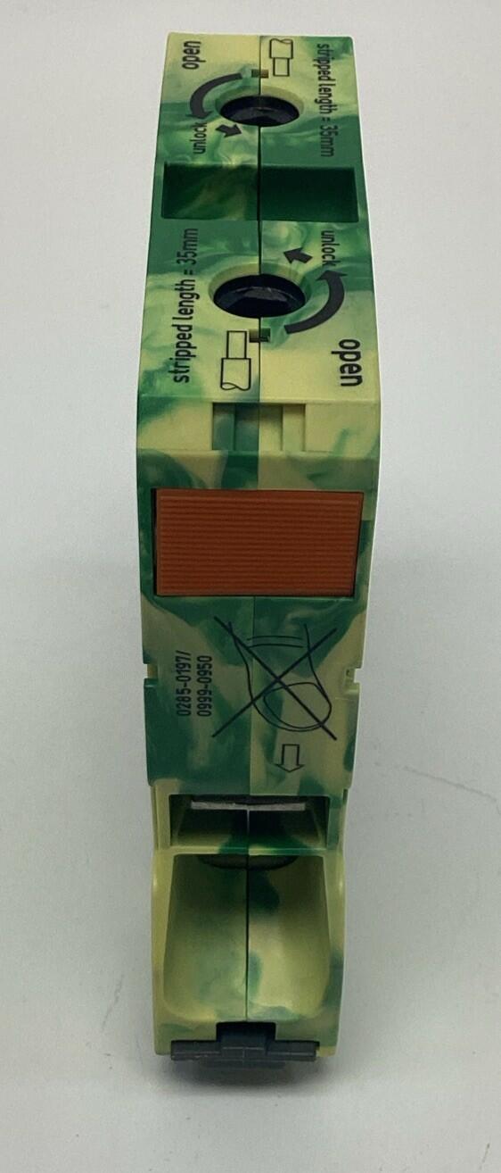 Wago 60308957 2- Conductor Ground Terminal Block, Heavy Duty