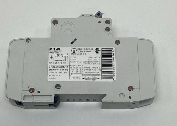 Eaton WMZT1D03 3-Amp, 1-Pole Circuit breaker 48VDC, 277VAC DIN Mount