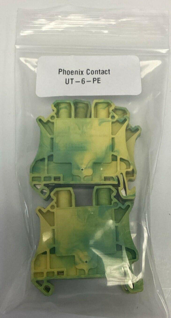 Phoenix Contact UT-6-PE Ground Terminal Block 24-8-AWG (Lot of 4)