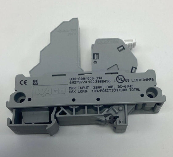 Wago 830-800/000-314 Power Distribution Module 30A, 250VAC DIN Mount