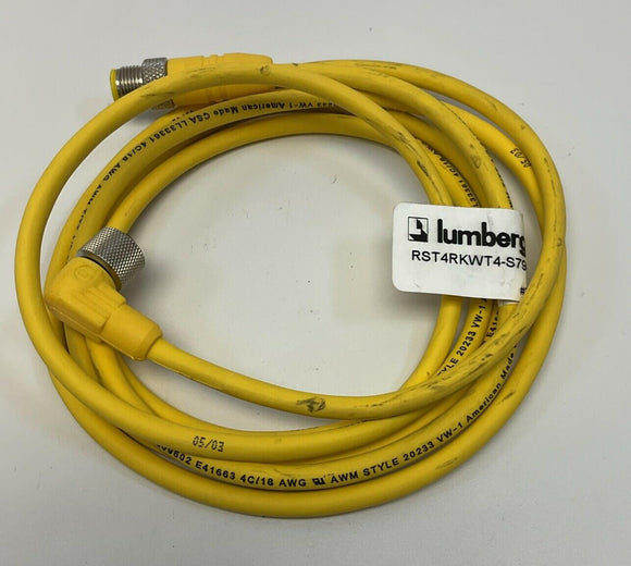 Lumberg RST4RKWT4-S798/2M Double Ended M12 4-Pole Male Straight to 90° Female