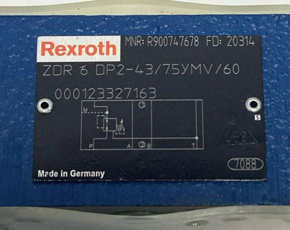 Rexroth R900747678 / ZDR6DP2-43/43/75YMV/60 Hydraulic Pressure Reducing Valve