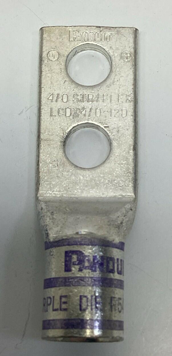Panduit LCDX4/0-12D 2-Hole Copper Compression Lug (2-Pack)