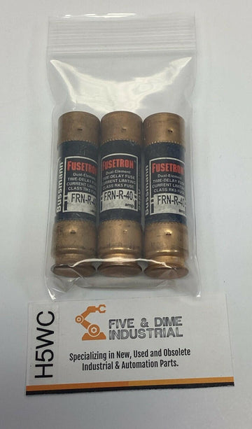 Bussmann FRN-R-40 Fusetron 40-Amp Fuse Time Delay Class RK5 (Lot of 3)