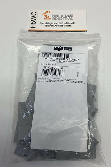 Wago 281-316 Gray 3mm Thick End and Intermediate Plate (25-Pack)