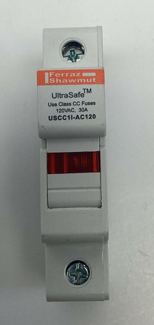 Mersen USCC11-AC120 DIN Mount Class CC Fuse Holder 120VAC, 30A