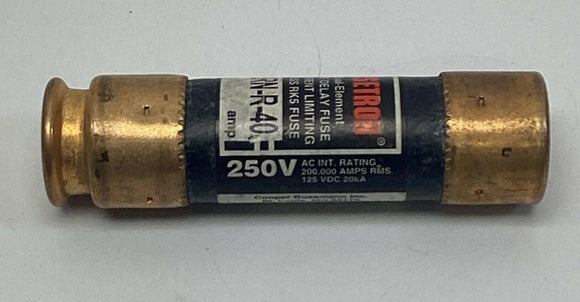 Bussmann FRN-R-40 Fusetron 40-Amp Fuse Time Delay Class RK5 (Lot of 3)
