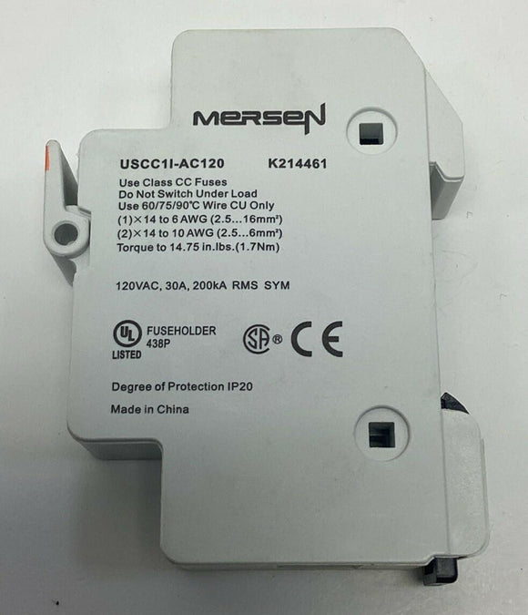 Mersen USCC11-AC120 DIN Mount Class CC Fuse Holder 120VAC, 30A