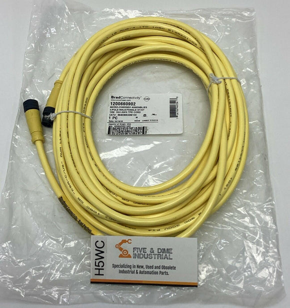 Brad Molex 1200660902 4-Pole Male / Female Straight Sensor Cable, 10M