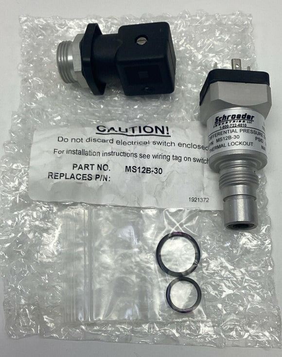 Schroeder MS12B-30 Differential Pressure Switch Sensor w/ Connector