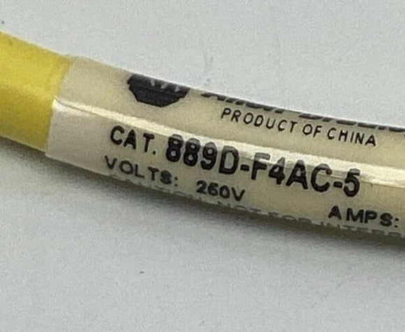 Allen Bradley 889D-F4AC-5 M12 4-Pole Female Straight Single End Cable 4-Pin, 5M