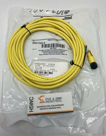 Allen Bradley 889D-F4AC-5 M12 4-Pole Female Straight Single End Cable 4-Pin, 5M
