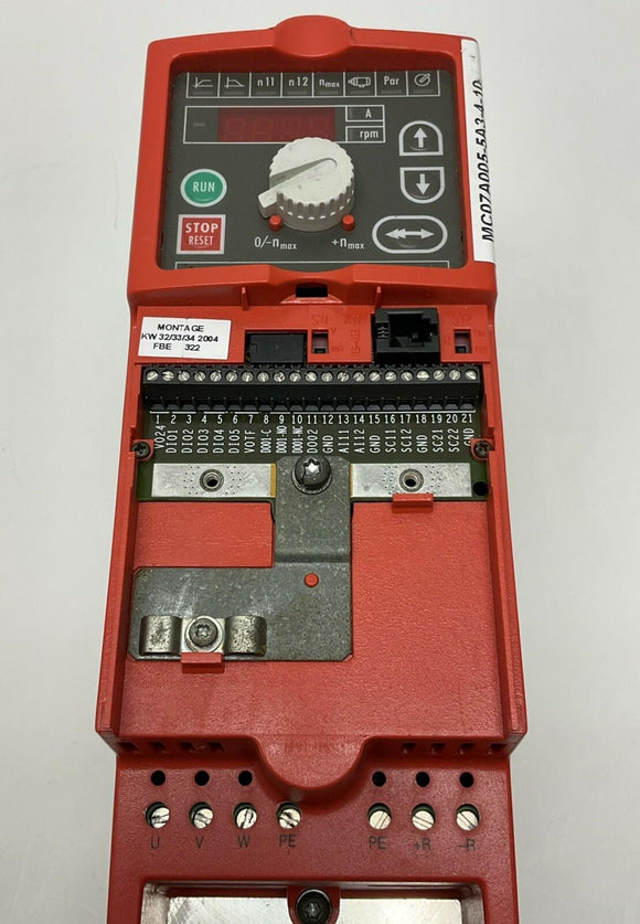 SEW Eurodrive MC07A005-5A3-4-10 Variable Frequency Movitrac Drive 3P, 2A