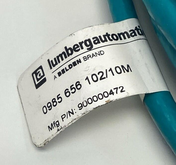 Lumberg 0985-656-102/10M M12 8-Pin Male/Female Straight Ethernet Cable, 10-Meter