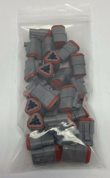 Deutsch DT06-3S Male 3-Way Plug Connector Housing (No Pins or Wedges Lot of 25) - 0