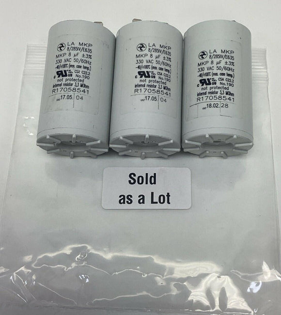 MKP R17058541 8uf Capacitor 330 VAC 50/60Hz (Lot of 3)