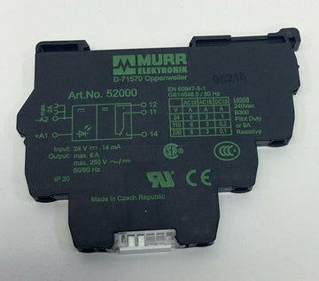 Murr Electronik 52000 Interface Relay 24VDC Input 250VAC Max Output - 0