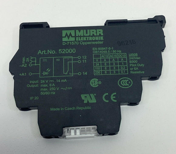 Murr Electronik 52000 Interface Relay 24VDC Input 250VAC Max Output