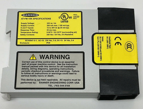 Banner AT-FM-10K / 60698 Duo-Touch Two Hand Control Machine Safety Relay Module