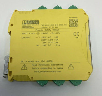 Phoenix Contact PSR-MC20-3NO-1DO-24DC-SC Safety Relay 2700466 24VDC Coil - 0