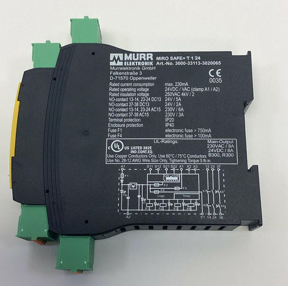 Murr 3000-33113-3020065 MIRO SAFE+ T-1-24 Safety Relay Switch