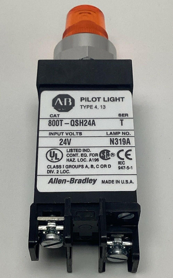 Allen Bradley 800T-QSH24A Amber Small Pilot Light 24V AC/DC Type 4, 13