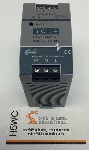 Sola SDP 2012-100T Power Supply Module Input 115/230 VAC, Output 12 VDC, 2.5A