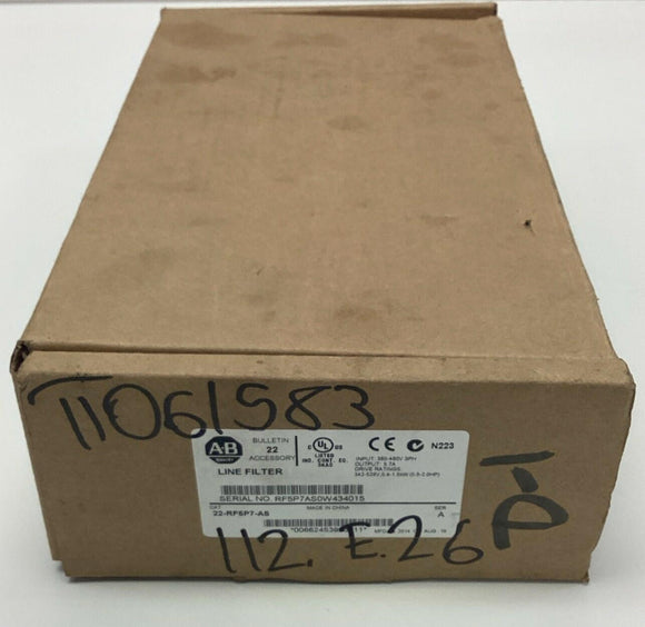 Allen Bradley 22-RF5P7-AS Powerflex 4 Class Line Filter, 3-Phase 380-480VAC