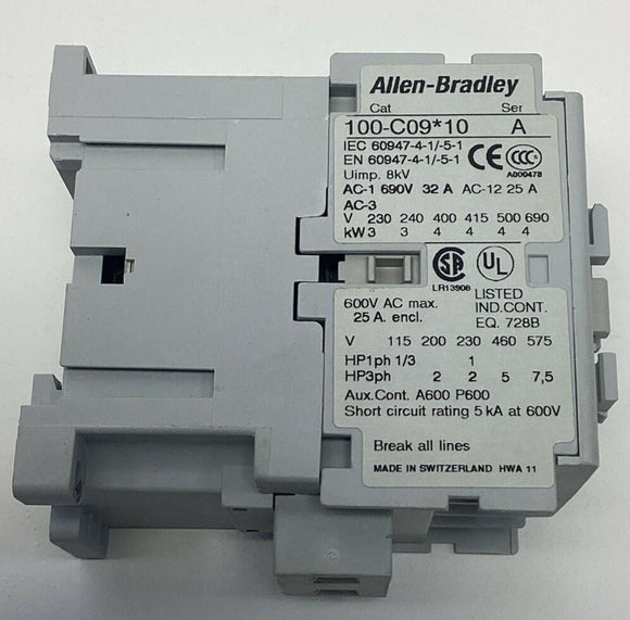 Allen Bradley 100-C12D10 Ser.A Contactor 110/120VAC