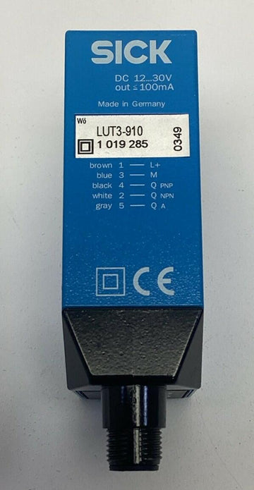 SICK LUT3-910 Luminescene Sensor UV / LED 12-30VDC, 5-Pin w/ Bracket - 0
