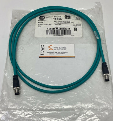 Allen Bradley 1585D-M4TBDM-2 Ethernet Patchcord Straight M/M 2-Meters
