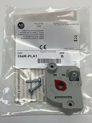 Allen Bradley 194R-PLA1 Disconnect Switch Padlock Accessory 30/60A - 0