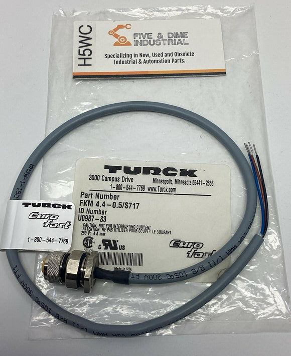 Turck FKM-4.4-0.5/S717 / U0987-83 Front Mount Receptacle M12, 4-Wire