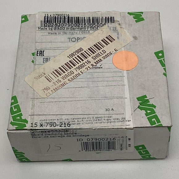 Wago 790-216 Shield Clamping Saddle for DIN Rail Blocks (Box of 15)