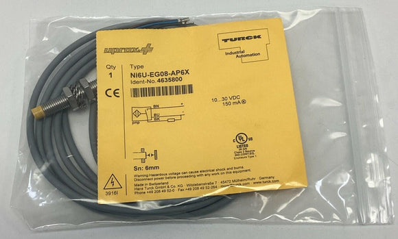 Turck Ni6U-EG08-AP6X / 4635800 Proximity Sensor 6mm Range, 10-30VDC