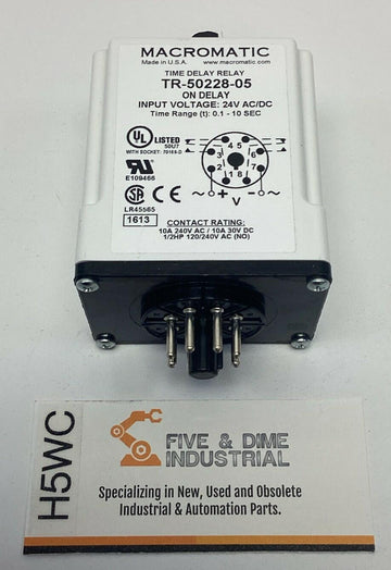 Macromatic TR-50228-05 Time Delay Relay 0.1-10 Seconds 24V  AC/DC