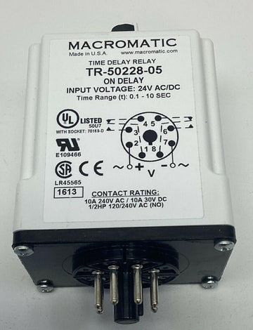 Macromatic TR-50228-05 Time Delay Relay 0.1-10 Seconds 24V  AC/DC - 0