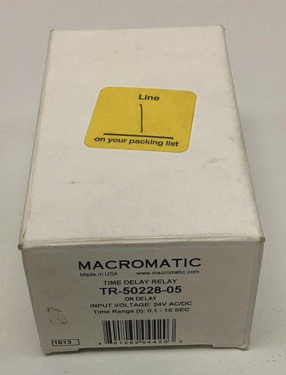 Macromatic TR-50228-05 Time Delay Relay 0.1-10 Seconds 24V  AC/DC
