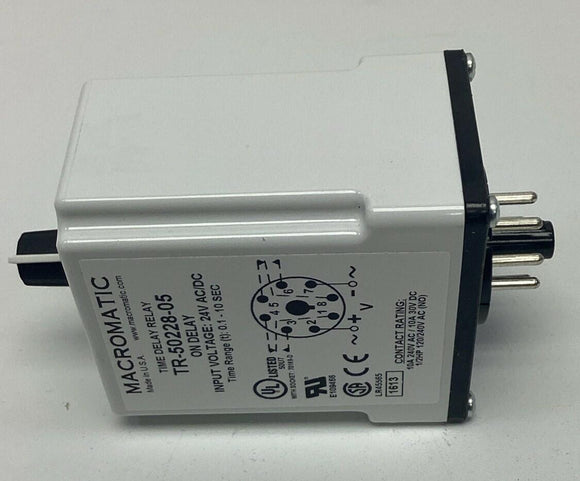 Macromatic TR-50228-05 Time Delay Relay 0.1-10 Seconds 24V  AC/DC