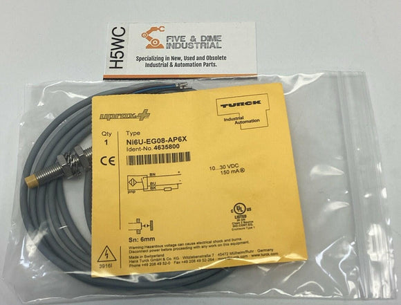 Turck Ni6U-EG08-AP6X / 4635800 Proximity Sensor 6mm Range, 10-30VDC