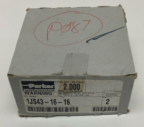 Parker 1JS43-16-16 1" ID Hose Crimp x 1" Female Swivel Seal-Lok (2-Pack)