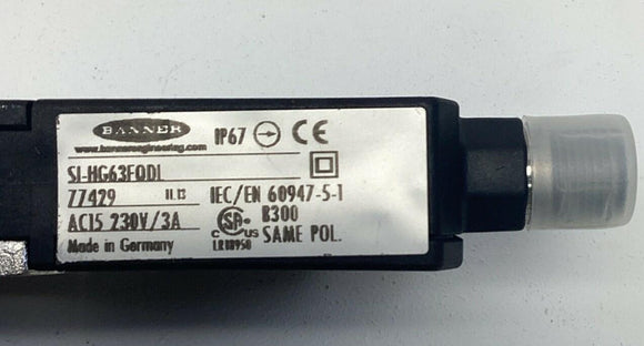 Banner SI-HG63FQDL Hinge Style Safety Interlock 77429 / 76922