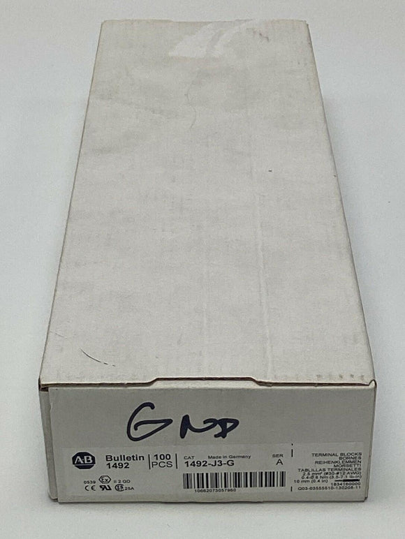 Allen Bradley 1492-J3-G Green Terminal Blocks 1-Pole, Green (Box of 100)