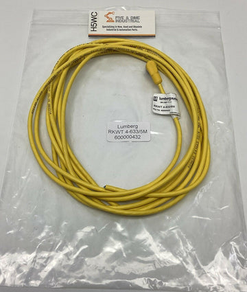 Lumberg RKWT-4-633/5M M12, 4-Wire 90° Female Single End Cable 5-Meters