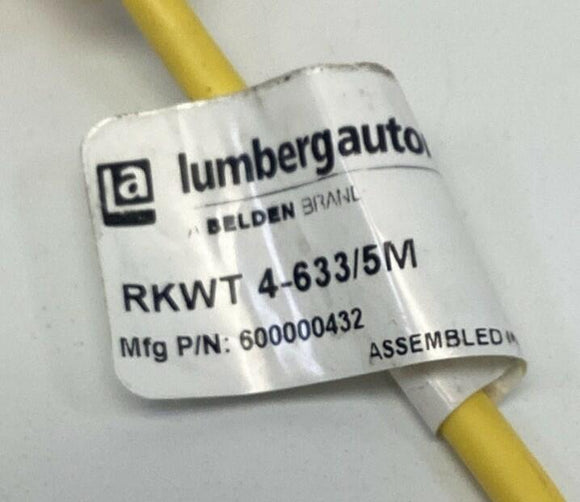 Lumberg RKWT-4-633/5M M12, 4-Wire 90° Female Single End Cable 5-Meters
