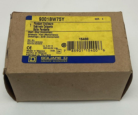 Square D 9001BW75Y Start-Stop Pendant Enclosure, Momentary 15400