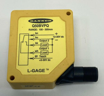 Banner Q50BVPQ / 1312A Photoelectric Sensor 100-300mm Range 12-30VDC - 0